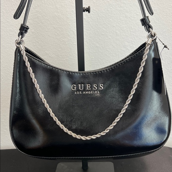 Guess | Patent Classic Black Should Bag with Iconic Logo - Picture 1 of 10